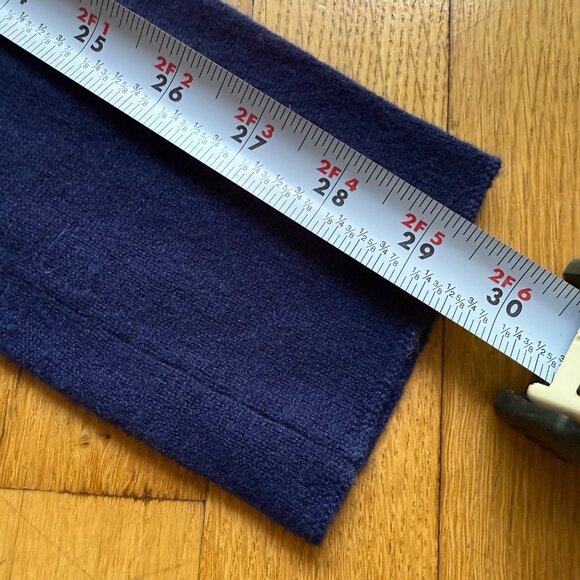 100% Cashmere Navy Blue L Vince Long Sleeve V-Neck Sweater Pullover Top - Picture 10 of 12